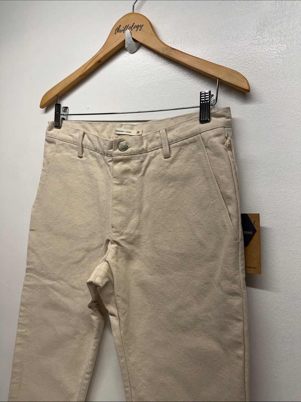 Industry Of All Nations Unbleached Undyed Jeans Pants Pure Cotton Ivory New 28 — image 4 of 8